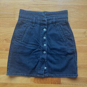 Black Denim Mini Skirt